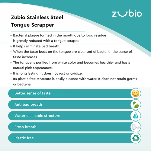 Zubio Stainless Steel Tongue Scrapper