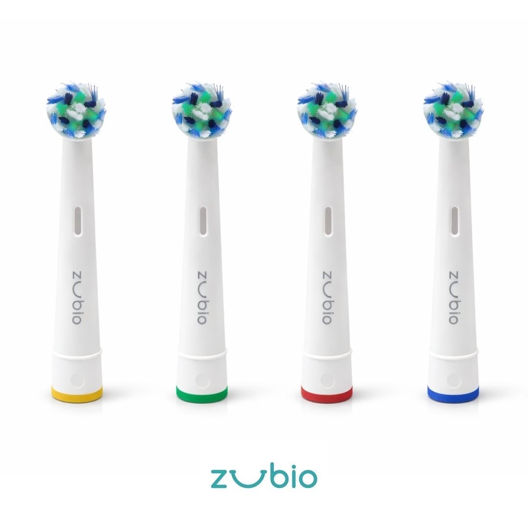 Zubio Cross Cleaning Bristle Technology Electric Toothbrush Heads – 4 Pack