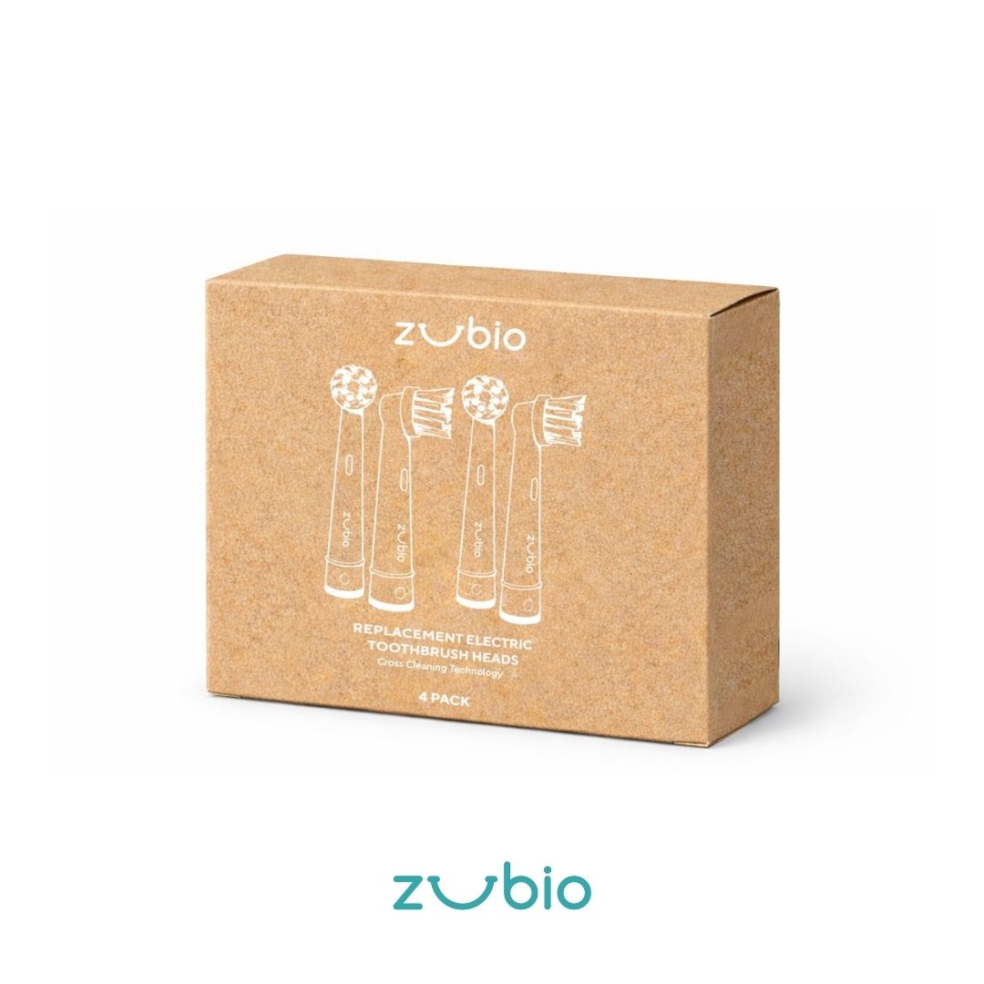 Zubio Cross Cleaning Bristle Technology Electric Toothbrush Heads – 4 Pack
