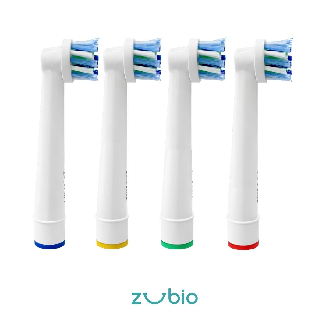 Zubio Cross Cleaning Bristle Technology Electric Toothbrush Heads – 4 Pack